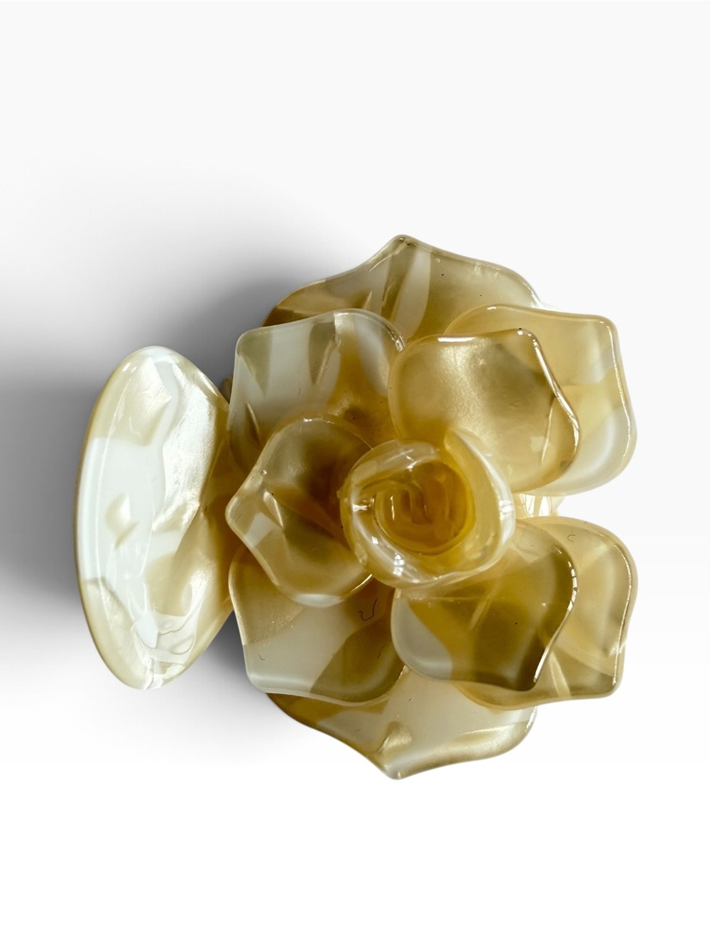 Cream Gold Pattern Rose Hair Clip New